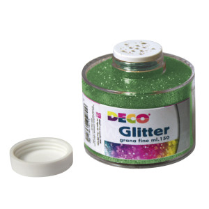 BARATTOLO GLITTER GRANA FINE 150ML VERDE ART.130/100 DECO COD. 130/100/5