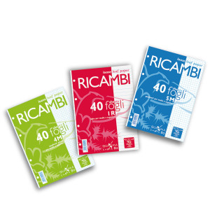 RICAMBIO FORATO A5 1RIGO 80GR QUAXIMA 40FG 80GR PIGNA COD. 00629041R