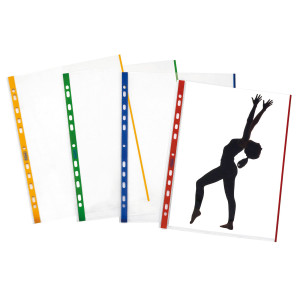 10 BUSTE FORATE 21X29.7CM C/BANDA COLORE GIALLO 01/0165 COD. 100460029