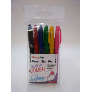 PENNARELLI PENTEL BRUSH 6 COLORI ASS. COD. 0022050