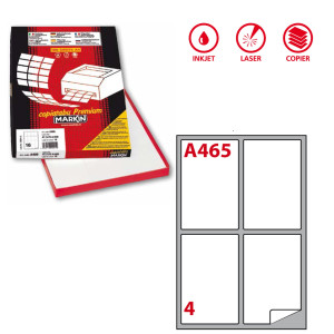 ETICHETTA ADESIVA A/465 BIANCA 100FG A4 139X99,1MM (4ET/FG MARKIN COD. X210A465