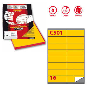 ETICHETTA ADESIVA C/501 GIALLO 100FG A4 105X36MM (16ET/FG MARKIN COD. X210C501GI