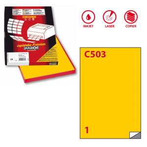 ETICHETTA ADESIVA C/503 GIALLO 100FG A4 210X297MM (1ET/FG MARKIN COD. X210C503GI