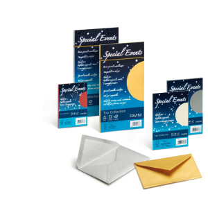 10 BUSTE SPECIAL EVENTS METAL 120GR 110X220MM CREMA FAVINI COD. A57Q154