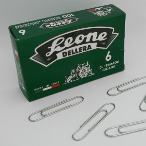 SCATOLA 100 FERMAGLI N.6 MM58 ZINCATI ANTIRUGGINE LEONE COD. FZ6 CONFEZIONE DA 10