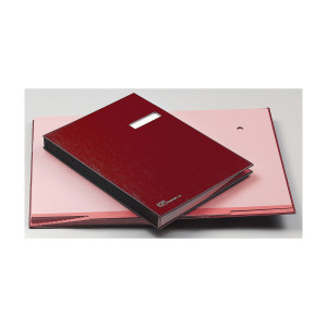 LIBRO FIRMA C/PORTAETICHETTA 18 PAGINE 24X34CM ROSSO 618-D FRASCHINI COD. 618D-ROSSO