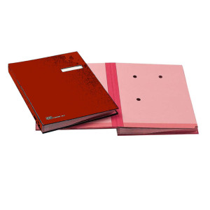 LIBRO FIRMA C/PORTAETICHETTA 18 PAGINE 24X34CM ROSSO 618-D FRASCHINI COD. 618D-ROSSO