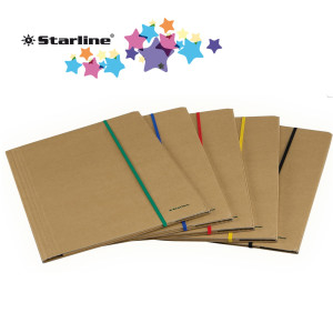 CARTELLINA 3 LEMBI 25X35 CARTONE FSC C/ELASTICO PIATTO 5MM STARLINE COD. 1405