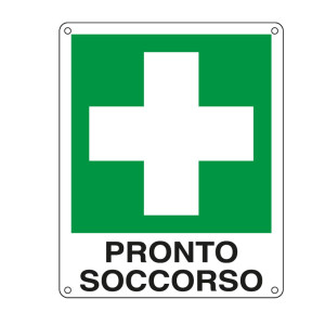 CARTELLO ALLUMINIO 12X14,5CM 'PRONTO SOCCORSO' COD. E20101K