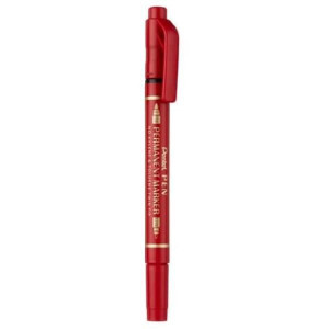 MARCATORE PERMANENTE TWIN TIP DOPPIA PUNTA F/EF ROSSO PENTEL COD. N75W-B CONFEZIONE DA 6