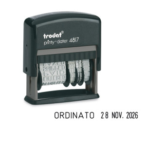 TIMBRO PRINTY ECO 4817 DATARIO+ POLINOMIO 3,8MM AUTOINCHIOSTRANTE TRODAT COD. 80363.