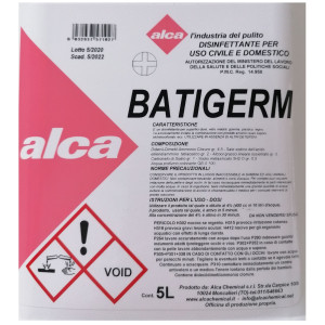 DETERGENTE DISINFETTANTE BATIGERM TANICA 5LT ALCA COD. ALC522