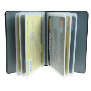 DISPLAY 24 PORTACARD A LIBRO 14 SCOMPARTI IN PVC GOMMATO 880 ALPLAST COD. 880