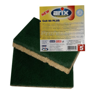 CONF 5 SPUGNE ABRASIVE ANTIBATTERICHE CELL 80 PLUS COD. 1 1575
