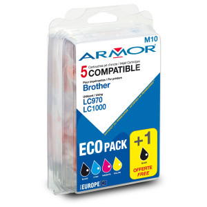 ARMOR CONF. MULTIPLA 5 CARTUCCE LC 970/LC 1000 PER C/BROTHER (2BK 1C/M/Y) COD. K10361OW