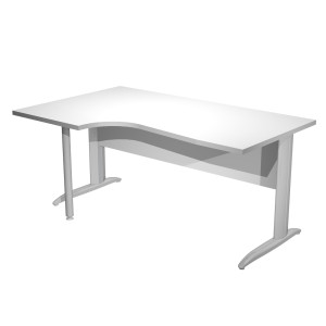 SCRIVANIA COMPACT SINISTRO 160X60/80/100CM BIANCO FIANCHI VERN. EFF. CROMO EASY COD. 009K211-AR-3