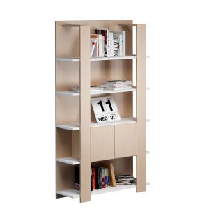 LIBRERIA ALTA A 5 RIPIANI 100X38,6CM H198CM BIANCO/ROVERE - CONCEPT