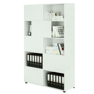 LIBRERIA ALTA A 5 RIPIANI ANTE SCORR. 120X35CM H191CM BIANCO/BIANCO - TETRIS