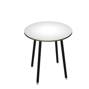 TAVOLO ALTO TONDO Ã˜100XH105CM NERO/BIANCO SKINNY METAL