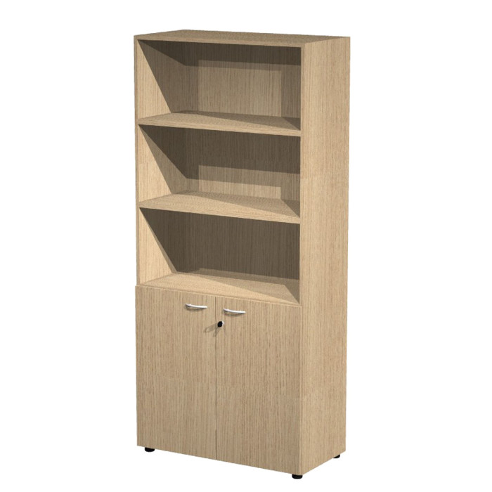 ARMADIO MODULARE A 2 ANTE BASSE 90X45,8CM - H200CM ROVERE