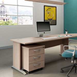 SCRIVANIA OPERATIVA FIANCHI A L MELAMINICO 140X80CM H73CM ROVERE AGORA' BASIC COD. JPL140/C