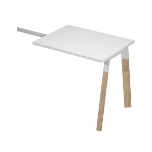ALLUNGO SCRIVANIE WOODY SUPERIOR 80X60CM PIANO BIANCO CON GAMBE METAL/MASSELLO COD. W-ALL-3-AM
