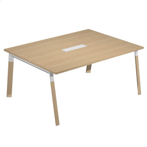TAVOLO RIUNIONE WOODY SUP.160X120CM PIANO ROVERE/GAMBE BIMAT. METAL/MASSELLO COD. W-SOL-TR--C-AM