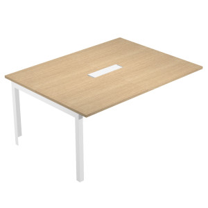 ALLUNGO TAVOLO RIUNIONE WOODY SUP.160X120CM PIANO ROVERE / GAMBE METAL COD. W-SOL-TR-S-C-AM