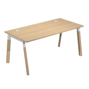 SCRIVANIA WOODY SUPERIOR 180X80CM PIANO ROVERE/GAMBE BIMAT. METAL/MASSELLO COD. W180-C-AM