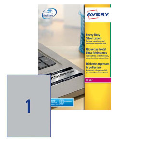 POLIESTERE ADESIVO L6013 ARGENTO 20FG A4 210X297MM (1ET/FG) LASER AVERY COD. L6013-20