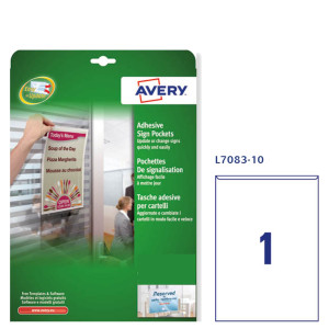 CONF. 10 TASCHE ADESIVE A4-21X29,7CM L7083 AVERY COD. L7083-10