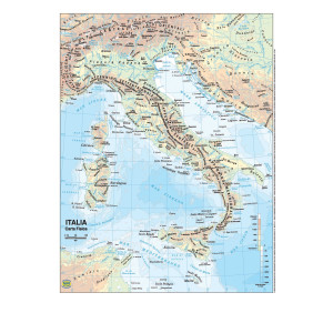 CARTA GEOGRAFICA SCOLASTICA PLASTIFICATA ITALIA 297X420MM BELLETTI COD. BS01P CONFEZIONE DA 20