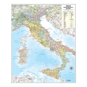 CARTA GEOGRAFICA MURALE ITALIA 67X85CM BELLETTI COD. M06PP/07