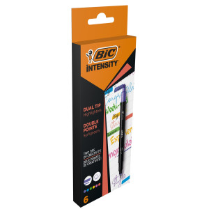 ASTUCCIO 6 EVIDENZIATORI DUAL TIP INTENSITY COLORI ASSORTITI BIC COD. 503828