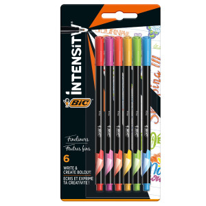 ASTUCCIO 6 FINELINER INTENSITY 0,8MM COLORI ASSORTITI RAINBOW BIC COD. 503926