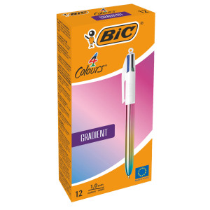 SCATOLA 12 PENNA SFERA A SCATTO 4 COLORI GRADIENT 1.0MM BIC COD. 511034