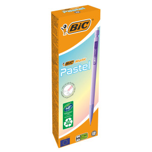 SCATOLA 12 PORTAMINE HB 0.7MM MATIC PASTEL BIC COD. 511060