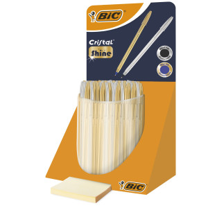 EXPO 40 PZ. BIC CRISTAL SHINE FUSTO ORO E ARGENTO BIC COD. 9213381