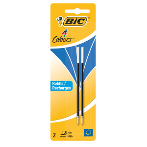 BLISTER 2 REFILLS BLU PER BIC 4 COLORS PEN DESK 1,0 COD. 931778