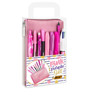 SET SCRITTURA+ASTUCCIO PINK  PURPLE - BIC COD. 9642801