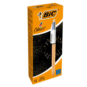 SCATOLA 12 PENNA SFERA A SCATTO 4 COLORI PARTY 1.0MM BIC COD. 992701