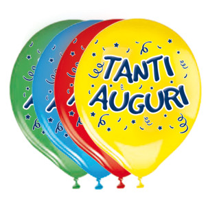 BUSTA 20 PALLONCINI IN LATTICE D30CM TANTI AUGURI BIG PARTY COD. 72221