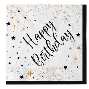 20 TOVAGLIOLI IN CARTA 33X33CM HAPPY BIRTHDAY BIG PARTY COD. 74547