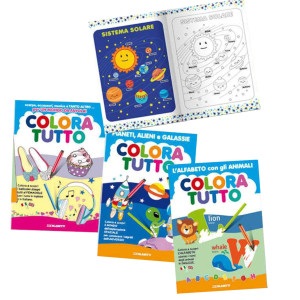 ALBUM DA COLORARE 24 FACCIATE TEMA ALFABETO INGLESE, BIMBA, SPAZIO BLASETTI COD. 7702 CONFEZIONE DA 6