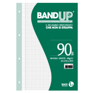 RICAMBI FORATI RINFORZATI BANDUP A4 90GR 40FG 5MM C/MARGINE BM COD. 0105496