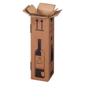 20 SCATOLE PER UNA BOTTIGLIA WINE PACK 10,5X10,5X42CM COD. 222103020