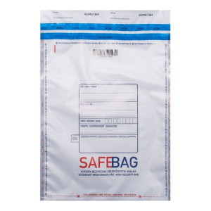 100 SACCHETTI DI SICUREZZA BIANCHI SAFE BAG PER CORRIERI K70 14,4X24+4CM COD. 68281