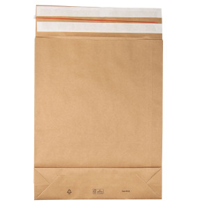 100 SACCHETTI A FONDO QUADRO E-GREEN CARTA KRAFT AVANA 40X50X10 +10Â CM COD. 69116