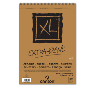 ALBUM SPIRALATO LATO CORTO XL EXTRA WHITE A3 120 FG. 90 GR CANSON COD. 200787501 CONFEZIONE DA 5