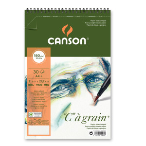 ALBUM SPIRALATO LATO CORTO ''C'' A' GRAIN A4+ 30 FG. 180 GR. CANSON COD. 400060604 CONFEZIONE DA 10